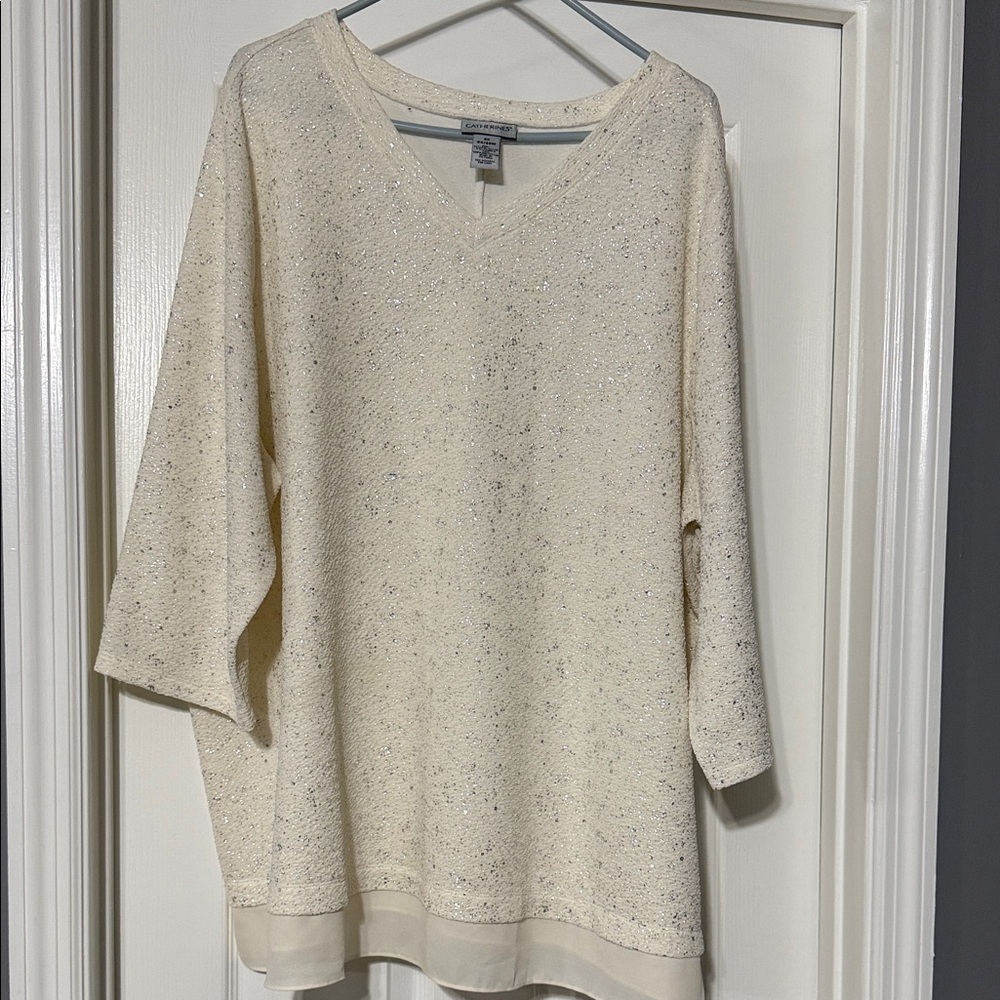 Elegant Cream Shimmer Blouse